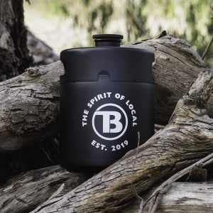Tar Barrel branded black growler