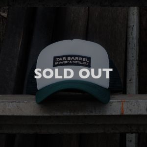 Tar Barrel Bottle and White Trucker Hat